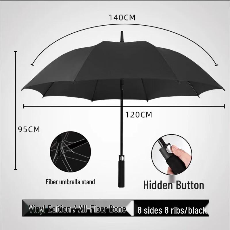 OIMG 27-inch Double Blackout Straight Umbrella