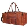 Braune Herren-Reisetasche aus echtem Ziegenleder, 61 cm, Reisegepäck, Reisetasche, Fitnessstudio, Übernachtungstasche, neu