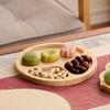 1pcs Wooden Compartment Tray for Boiling Tea  Snack Plate Home Living Room Nut Candy Fruit Serving Dish Solid Wood