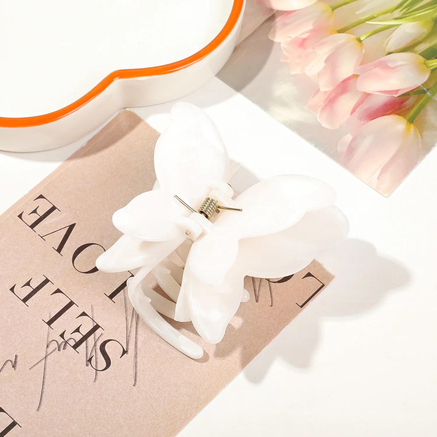 

18 цветов, мраморный узор, держатель для волос, зажимы для волос, элегантные двойные зажимы в виде акулы, аксессуары, праздничный подарок, новый бежевый