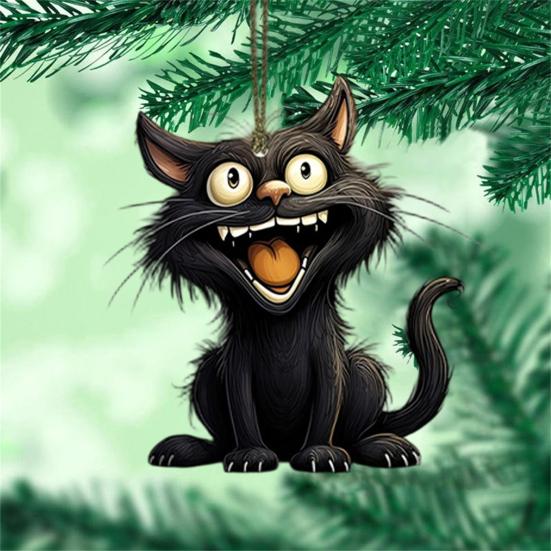 10/20Pcs Halloween Black Cat Hanging Decoration Indoor Outdoor Car Rearview