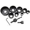 ABUL-11Pcs Hole Saw Kit Carbon Steel Metal Circle Power Drill Hole Cutter For Wood PVC And Plastic