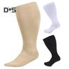 1 Pair Sport Sock Great Compression High Elasticity Plus Size Mid-tube Breathable Soft Anti-slip Solid Color Running Hiking Obesity Stockings