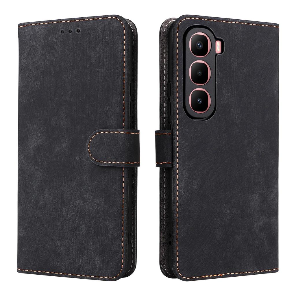 Flip Cases für Infinix Hot 60 Pro+ Plus PU-Leder Ganzkörperschutz Stoßfest Langlebig Retro Handyhülle