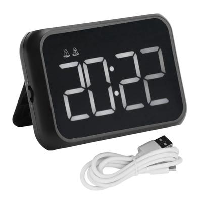 Sveglia Digitale Controllo Vocale Volume Regolabile Ricarica USB Funzione Snooze Compatta Nera