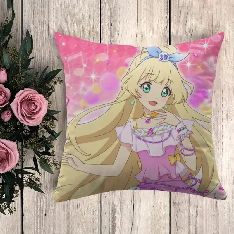 Pillowcase A-Aikatsu Pilow Cases Throw Pillows Anime Pillow Cover Decorative Pillowcases Cushion Covers Fall Decor
