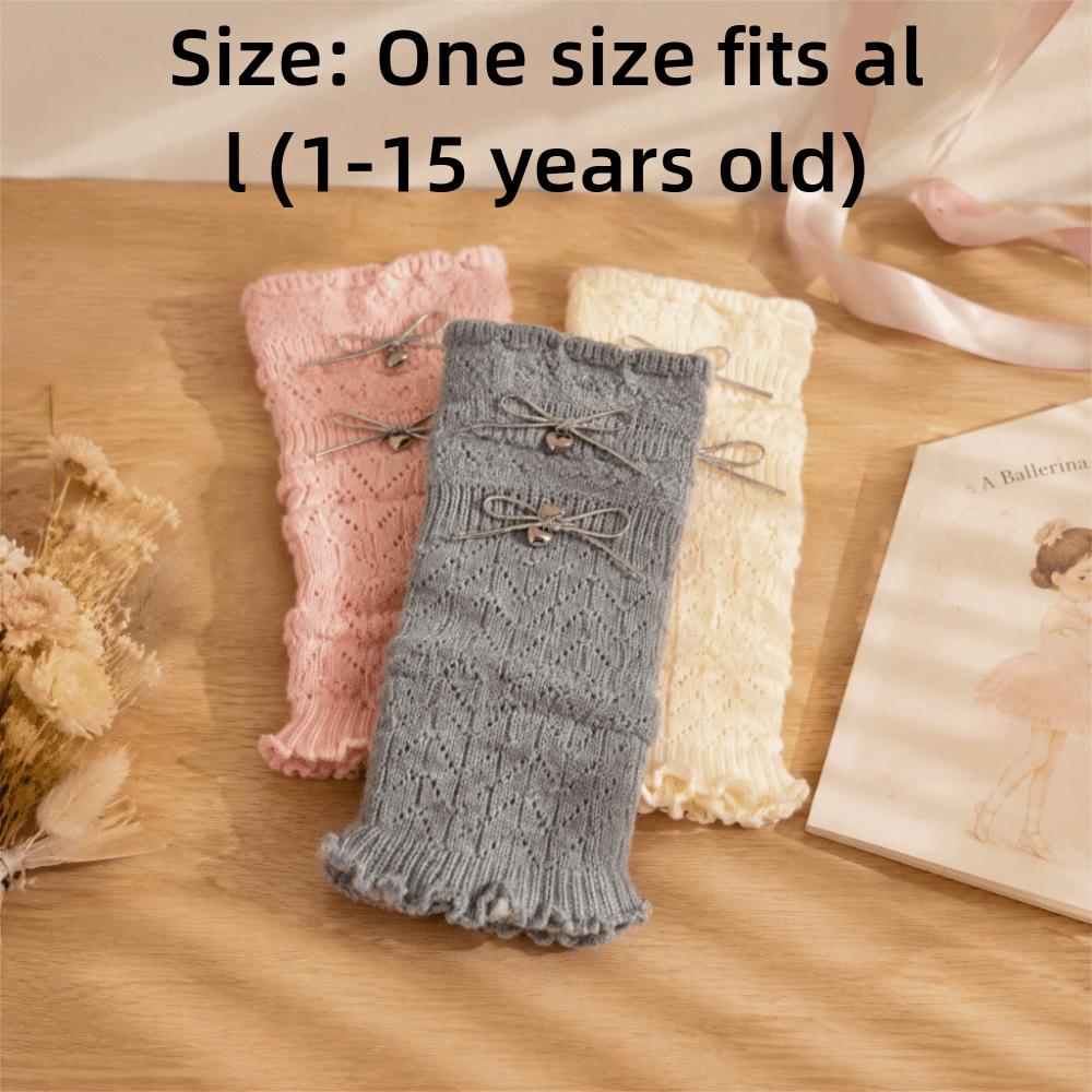 Bow Decor Kids Sock Cuffs Elastic Slouch Socks Fashion Calf Socks Outdoor