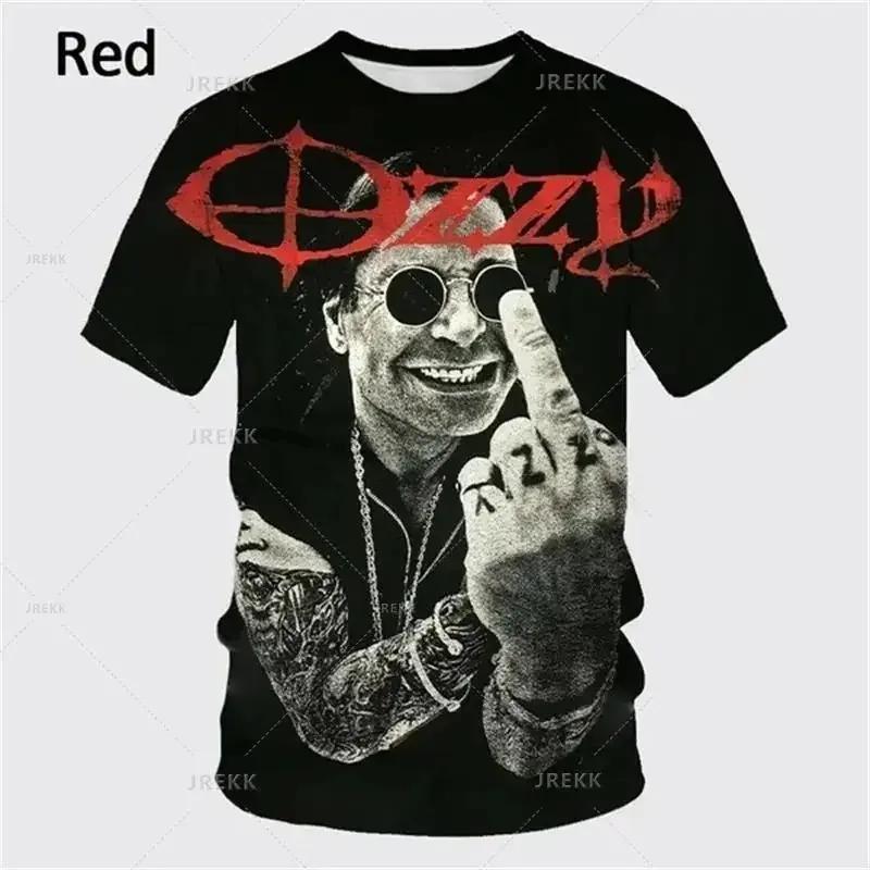 Summer Pop Ozzy Osbourne Punk Band Rock Band 3D Printed T-shirt Creative Rapper Fashion Short Sleeve Casual Street Wear 6XL