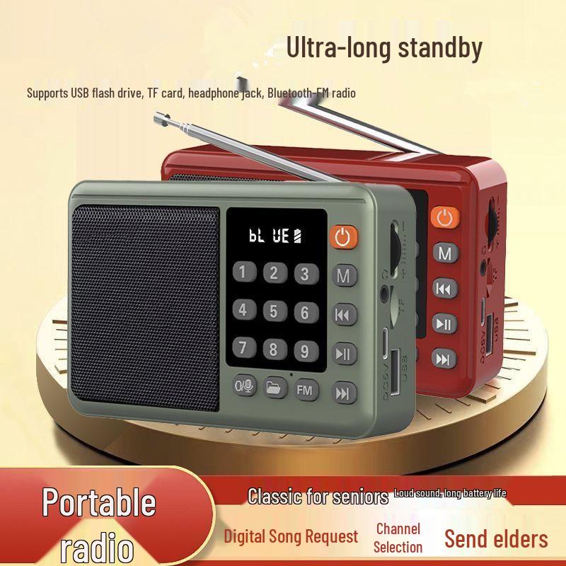 Jinzheng 875 Bluetooth Portable MP3 Player with Card Slot and High Volume for Elderly