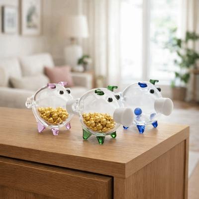 Delicate Cartoon Piggy Money Bank Visible Transparent Pig Shape Piggy Bank Lightweight Coins Saving Box Desktop Use