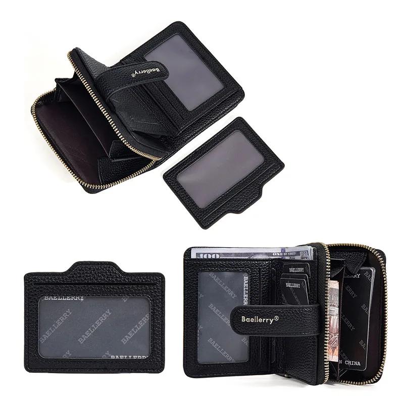 Women Lychee Pattern Wallets Zipper Hasp High Quality Pu Leather Purse Solid Short Small Sweet Wallet For Female Multi-Card Bit