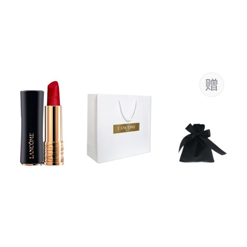 Lancôme Новый подарочный набор Jingchun Xiaoman с акцентом на талию, легко наносится, помада + фирменная сумочка + бархатный подарочный мешок Матовая 274 красный