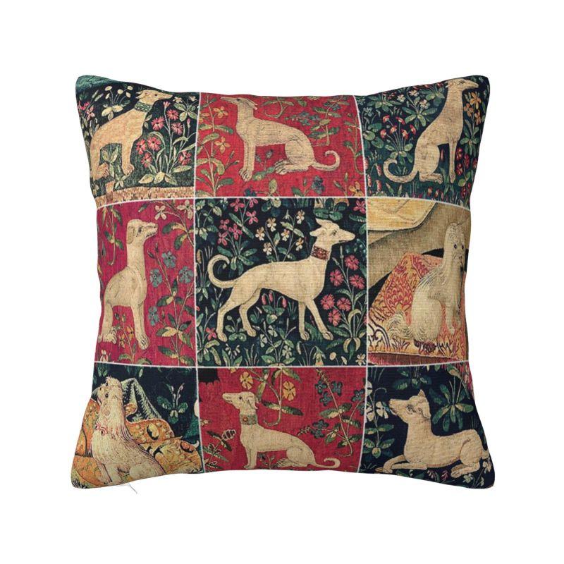 Custom Medieval Greyhound Cushion Cover Whippet Sighthound Dog Soft Luxury Pillows Decor Home