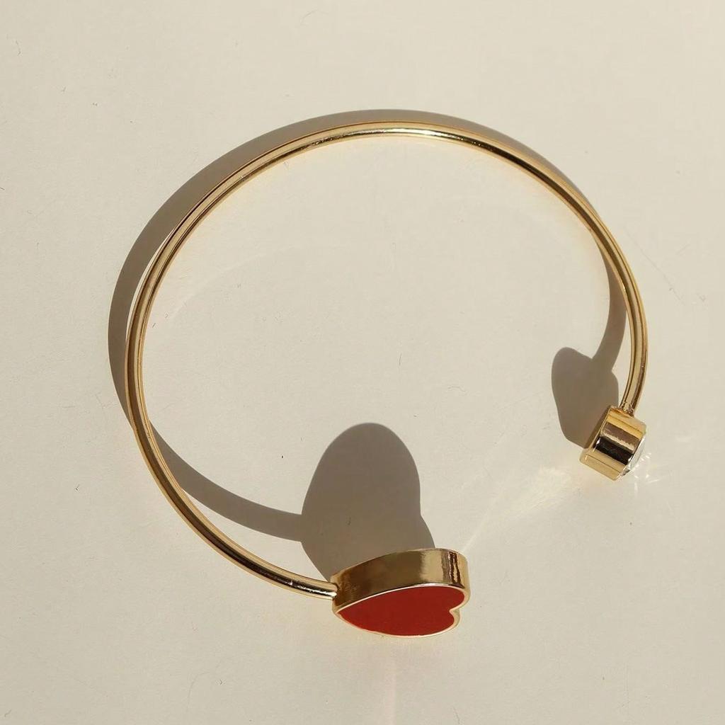 Bracelet Femme Simple Cœur Ouvert avec Taille Réglable, Convient pour le Port Quotidien et les Vacances