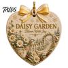 Seasonal Decorative Hanging Pieces Heart Shape Christmas Ornament, Sunflower/Lavender/Wildflower Garden Acrylic Decoration, Gift for Celebration Xmas