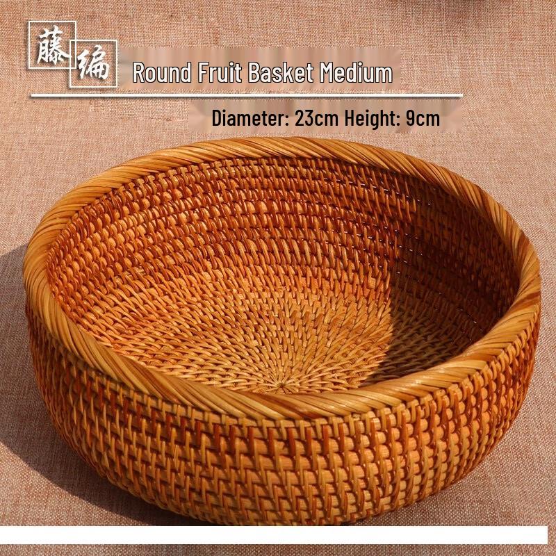 Круглая плетеная корзина для хранения