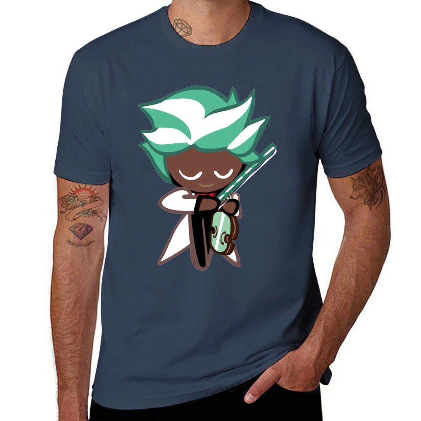 Mint Choco Cookie (Cookie Run) Tshirt Running Gym Short Sleeve Sports Tee S
