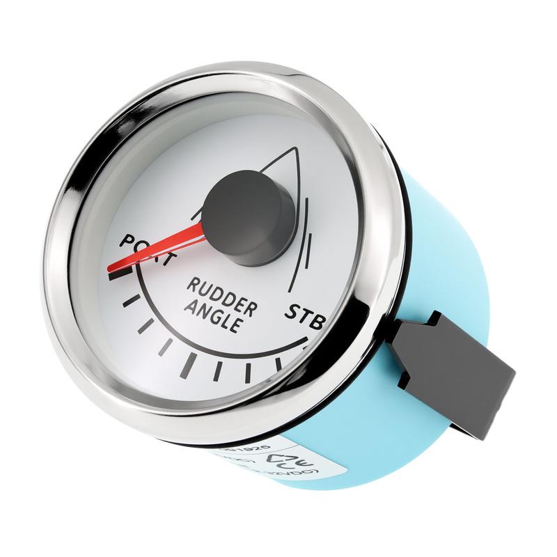 ZMFJH Boat Yacht 52mm Rudder Angle Indicator Gauge with Rudder Angle Sensor 0-190 ohm Rudder Angle Gauge Red Backlight 12V 24V