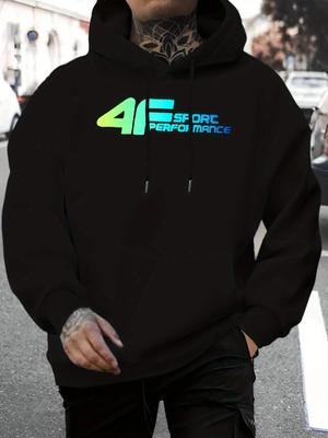2025 Men's Casual Hoodie 4f Letter Print Autumn and Winter Men's Fashion Pullover
