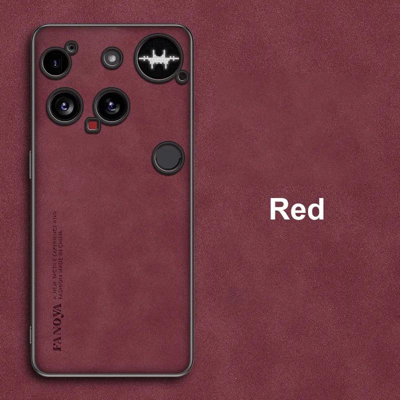 

For Nothing Phone 3A Pro Luxury PU Leather Phone Case For Nothing Phone3 5G Back Cover Matte Silicone Shockproof Full Protection Nothing Phone 3A Pro червоний