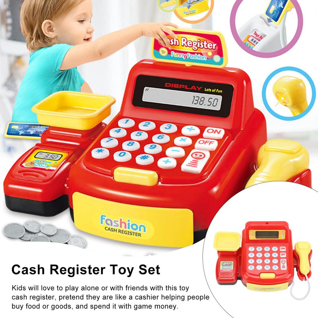 JAWL Kids Cash Register Safe and Educational Mini Cash Register Toy for Home Ages 3 and Up Toy, Use,