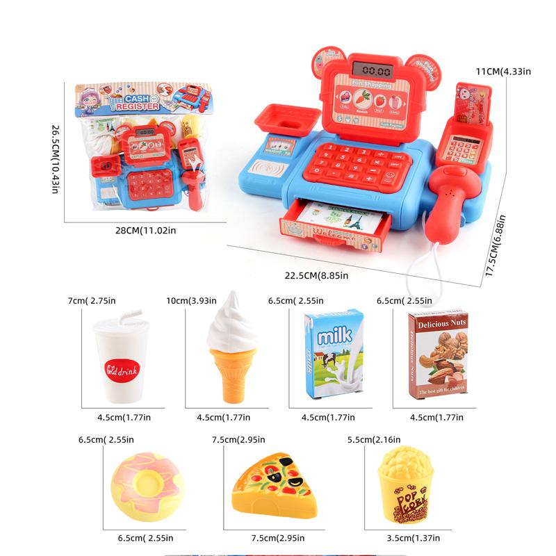 Simulation Shopping Cash House Toys Electronic Game Lighting And Sound Effects Supermarket Cashier Toys For children Gifi