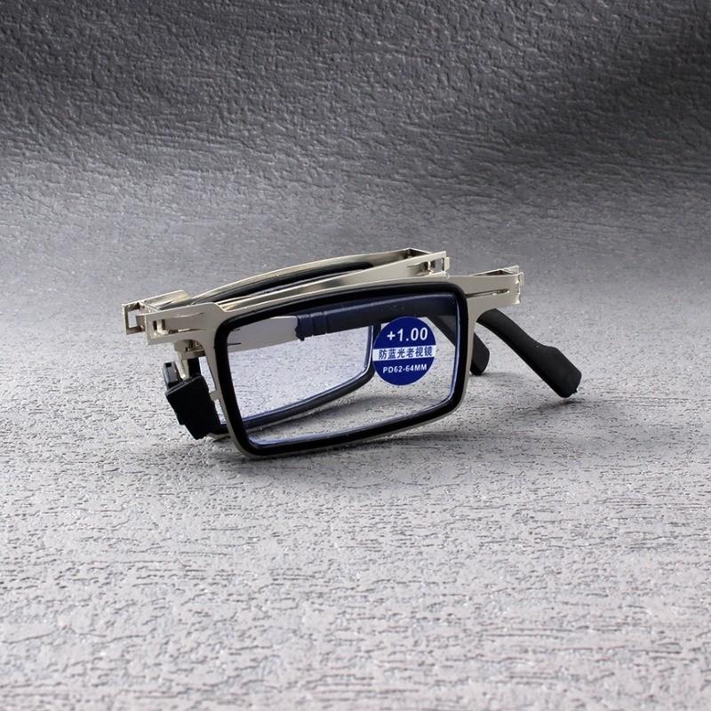 10PCS Business Men Reading Glasses Foldable Metal Frame Anti-Blu-ray Graded Glasses for Farsighted For Men Women
