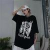 Retro Skull Print T Shirt Goth Women's T-shirt Y2k Clothes Harajuku Tops Summer Women Clothes Streetwear Short Sleeve Tshirt