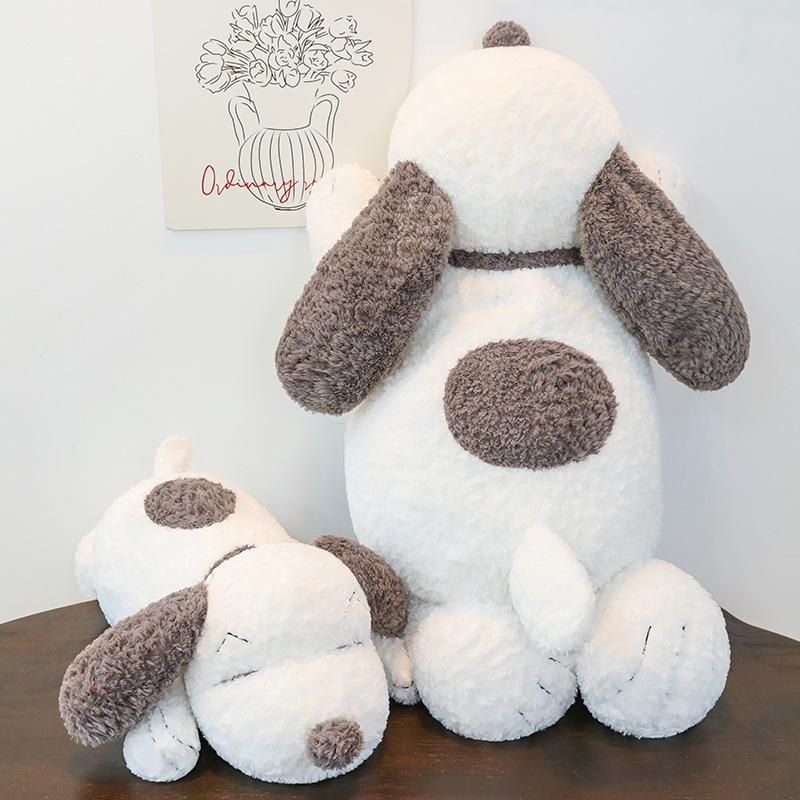 Dog Plush Toy Stuffed Animal Pillow With Pp Cotton Filling White Gift
