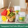 Zhaoran Disposable Transparent Plastic Fruit Forks - 400 Count