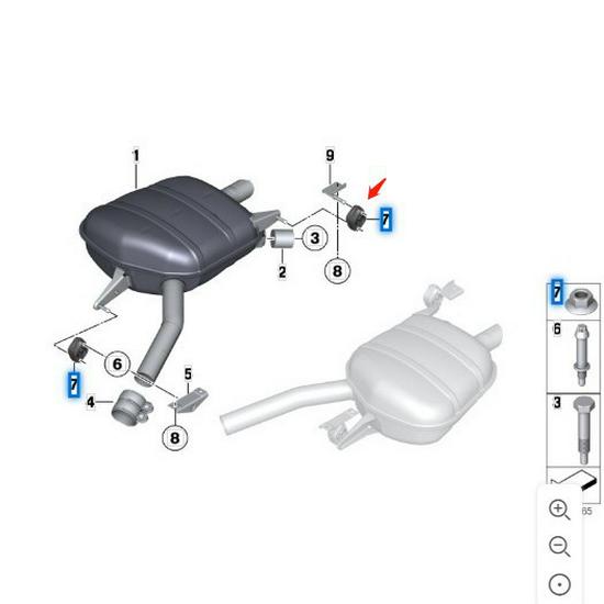 Rear Exhaust Hanger for BMW 3 Series G20 (18207585358)