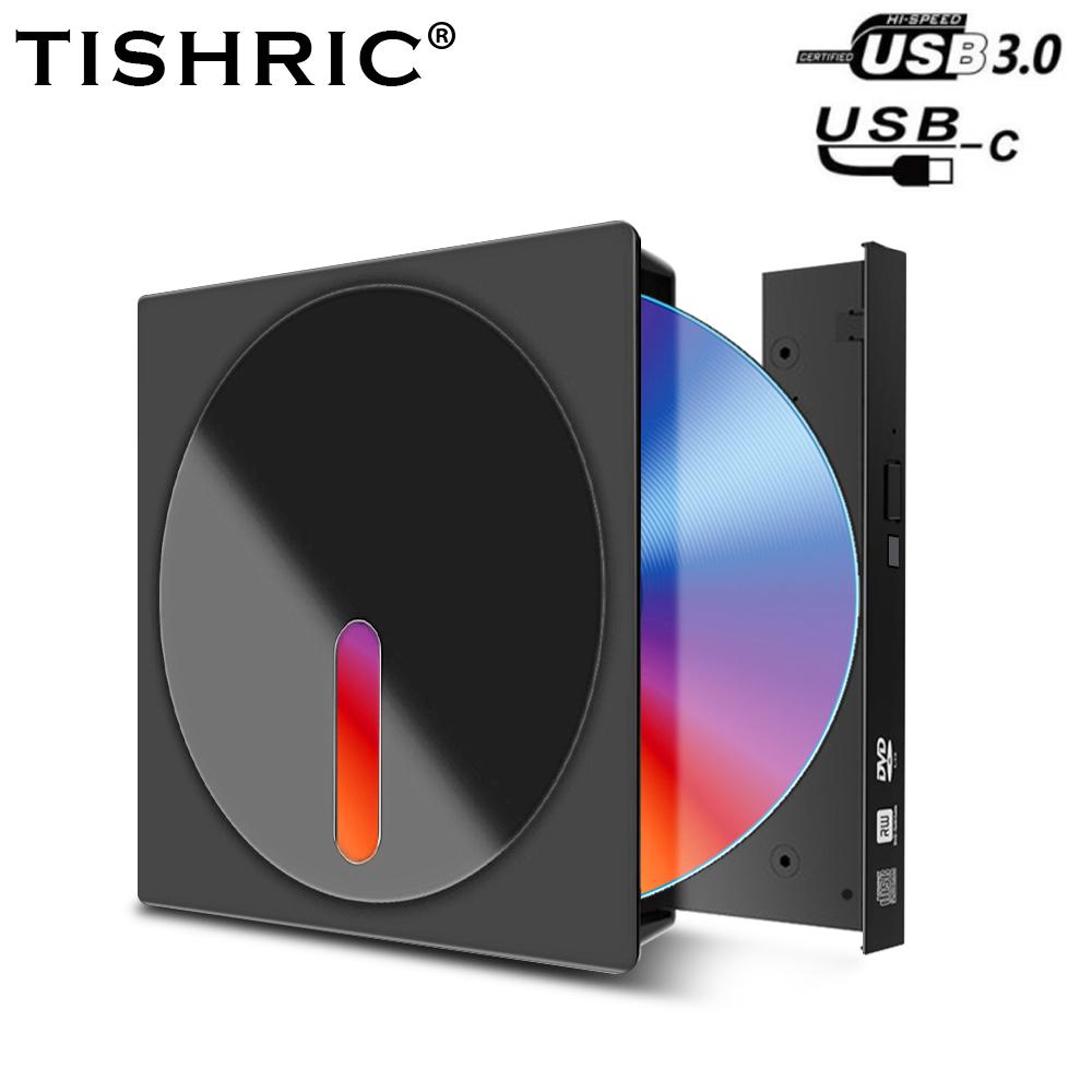 

TISHRIC CD DVD RW привод Burner Reader плеер внешний DVD-плеер USB3.0 Type C портативные оптические приводы для ПК DVD-рекордер