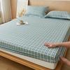 Fitted Sheet Single Piece Washed Cotton Non-Slip Brushed Mattress Cover Mattress Protector for Student Dormitory