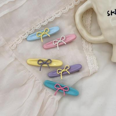 Women's Macaron Ribbon Side Hair Clip Hairpin