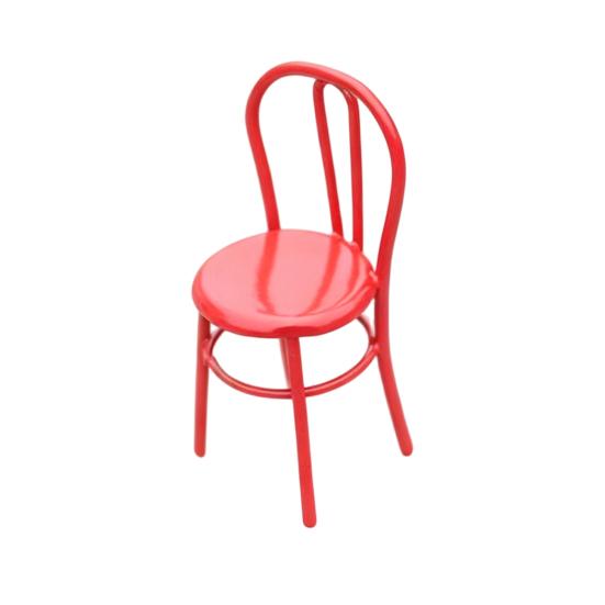 Miniature Chair, Tiny Metal Round Chair, Realistic Furniture Miniature, Mini Collectible Chair for Doll Mansion Miniature Rooms