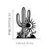 Metal Cactus Wall Art Sun Bull Design Elegant Black Iron Decor Living Room Balcony Gift