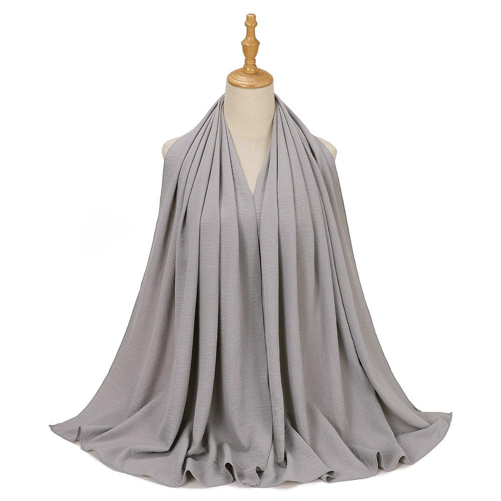 High Quality Muslim Crinkled Hijab Veils For Women Ladies Plain Scarf Winter Shawl Luxury Lady Wrap Scarf Supplier