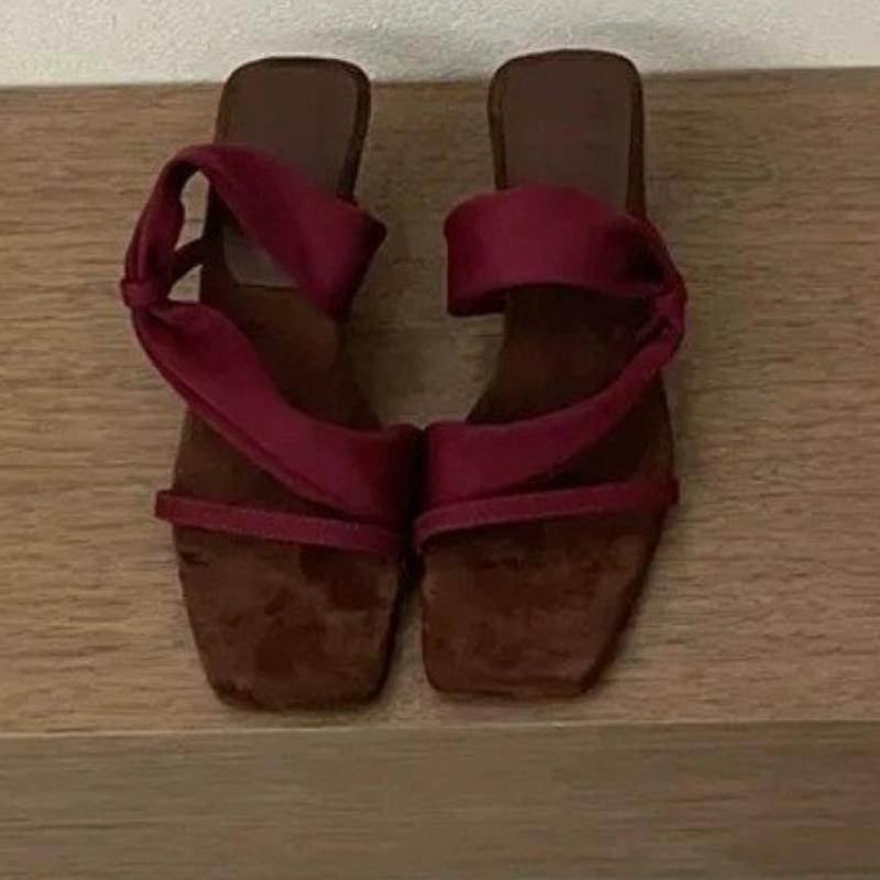 Fashion Women'S Fashion Retro Sandals Open Toe Fine Heel Sandals Slippers Casual High Heels Slipper Flip Flops for Women 2025 Trend