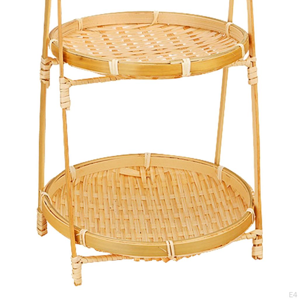 Handgewebte Obstkorb Brot Gemüse Lagerung Stehen Tabletts Platte Lebensmittel