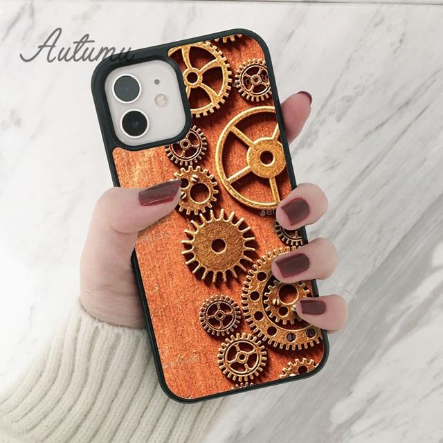 Mechanical Gears steampunk Phone Case for iPhone 11 12 13 14 Pro Max mini XR XS SE 2020 6S 7 8 Plus Samsung Galaxy S21 S22 Cover