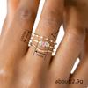 Princess Ring Three-piece Set, Pink Zircon Sweet Ring Girl, Niche Daily Model.