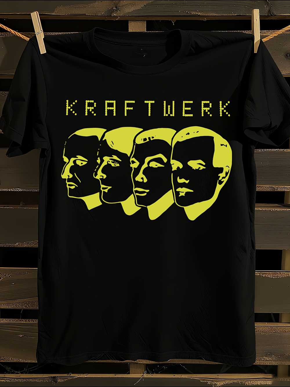 

Kraftwerk Rock Graphic T-Shirt Mens Tshirt Womens Tshirts with Letters Print Short Sleeves T-Shirt Casual Street Tee Shirt Top XL