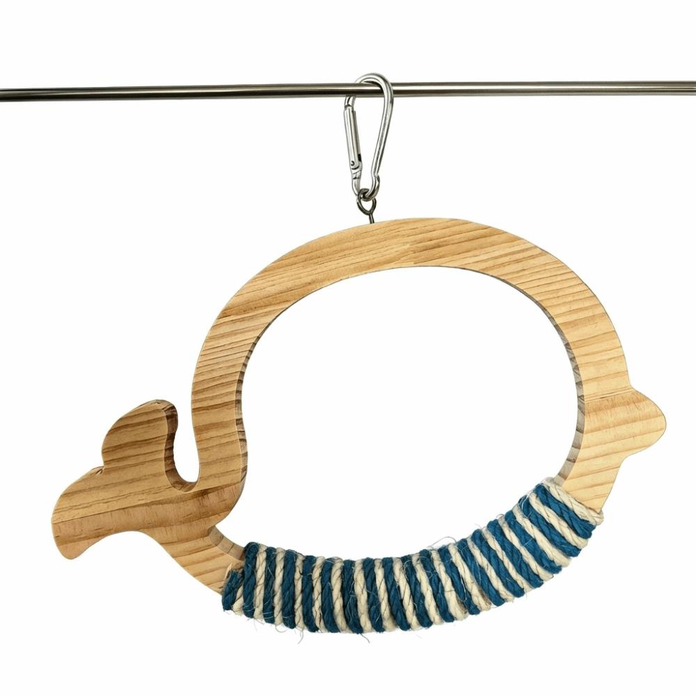 Wear Resistant Parrot Swing Toy Wooden Interactive Bird Toy Parrot Play Rack  Beak Sharpening