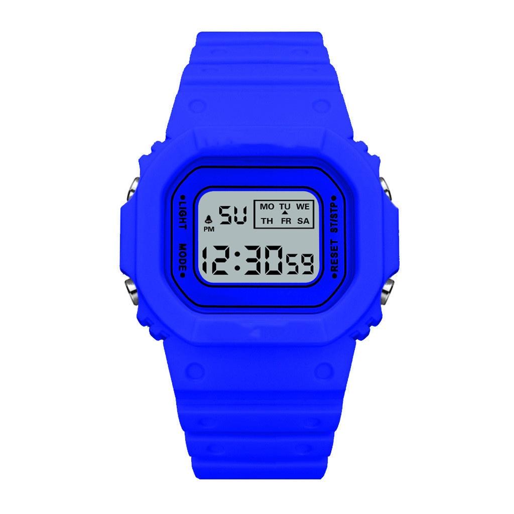 Stilvolle quadratische Uhr für Studenten Wasserdicht LED-Anzeige Multifunktion