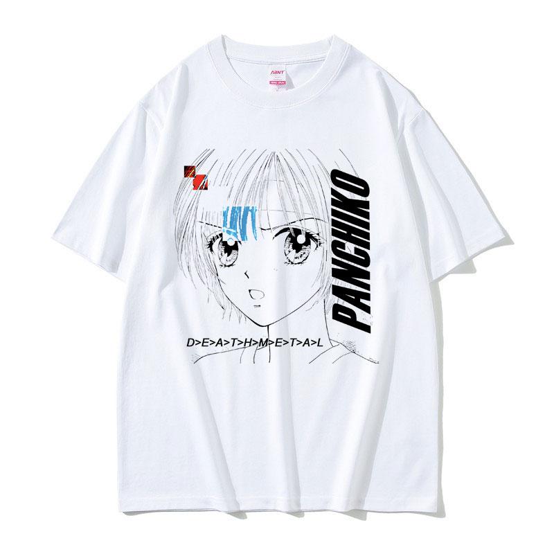 

2026 Summer Cotton Tee Anime Sketch Graphic Unisex WOMEN Plus Size Loose Casual Hip Hop Streetwear Breathable Top S