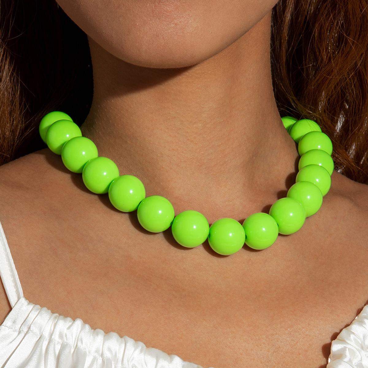 

Летнее богемное допаминовое красочное преувеличенное ожерелье из бисера для женщин, ювелирные изделия, индивидуальное ожерелье-чокер для пляжного отдыха