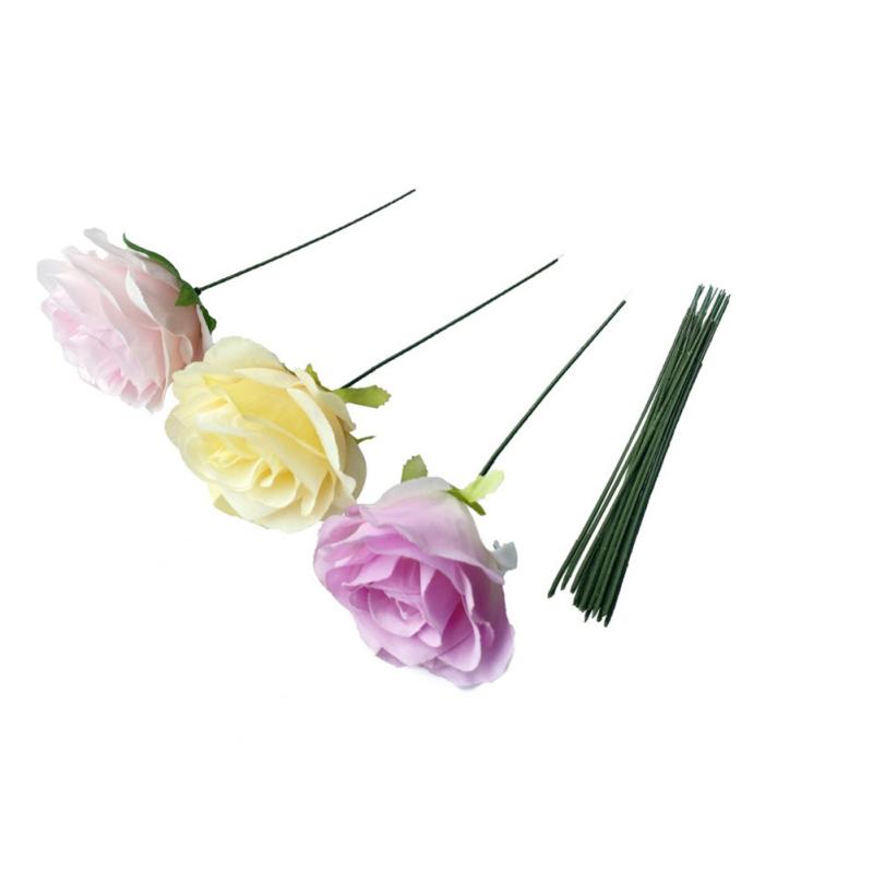 100pcs Artificial Flower Stem Simulation Flexible Bendable Flower Wedding Decoration