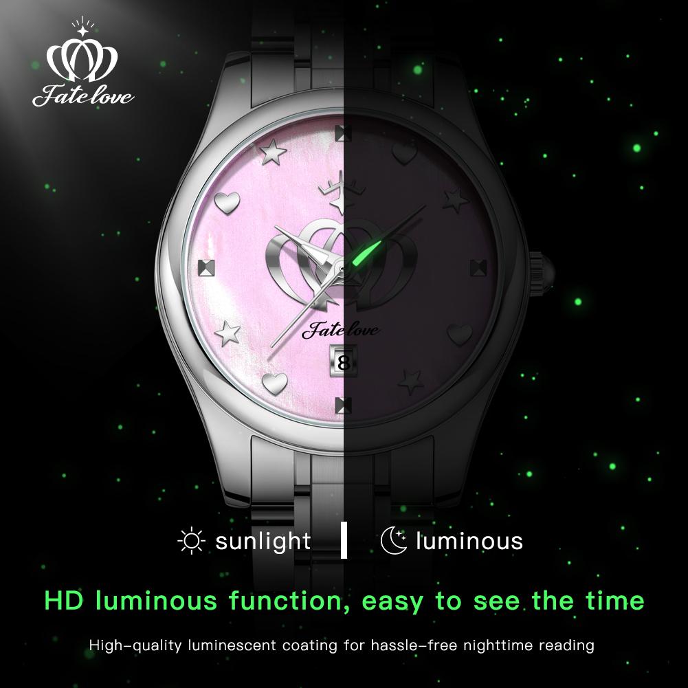 Fatelove 923 Luxury Brand Ladies Wristwatch Luminous Waterproof Steel Strap Original Quartz Women's Watches Hand Clock