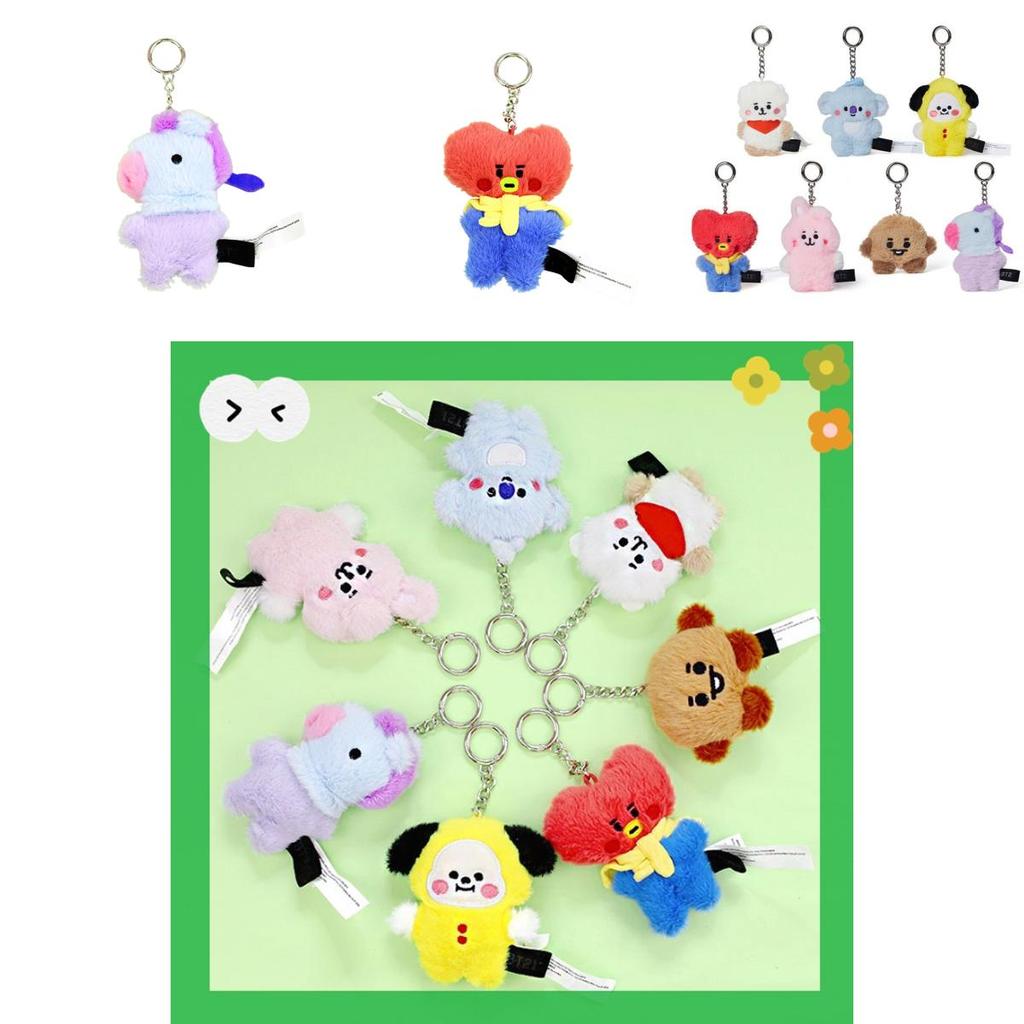 Bts Bt21 Plüschpuppe Schlüsselanhänger Entzückender Koreanischer Cartoon Charakter Anhänger