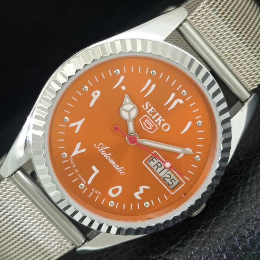 ВИНТАЖНЫЕ СЕЙКО 5 АВТОМАТИЧЕСКИЕ 6309A ОТРЕСТАВРИРОВАННЫЕ ЯПОНСКИЕ МУЖСКИЕ ОРАНЖЕВЫЕ ЧАСЫ a442485-1